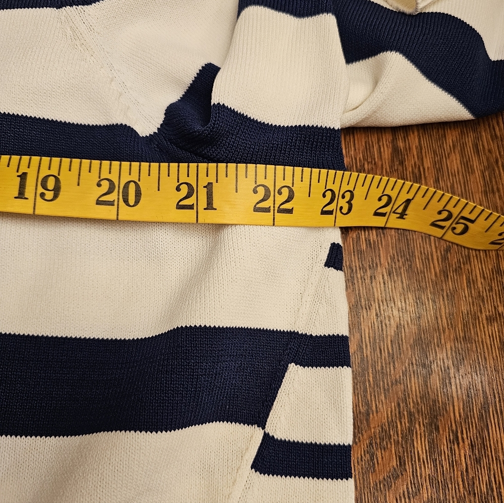 ON 34th Striped Navy and White Crewneck Sweater - Picture 11 of 12
